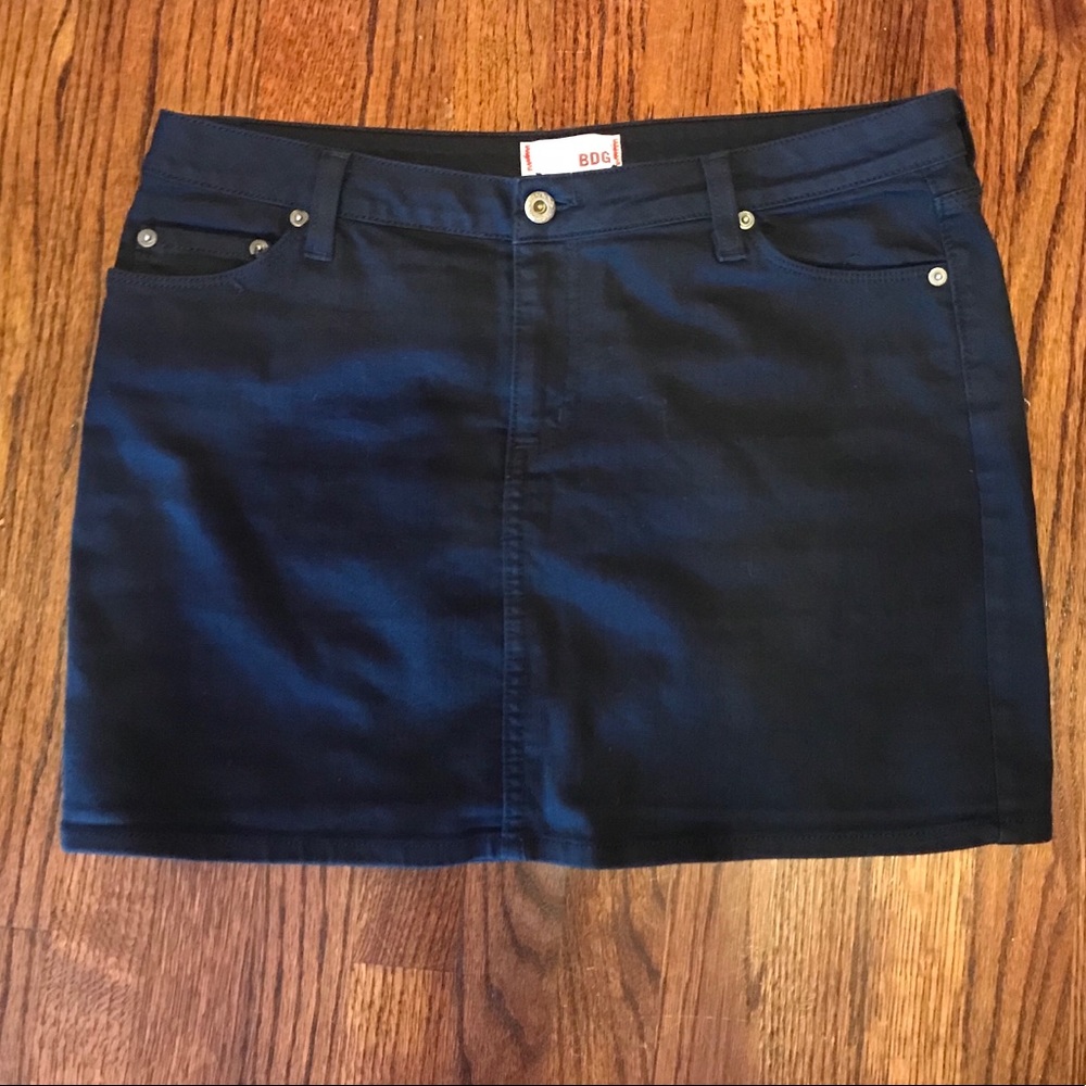 BDG black denim skirt.